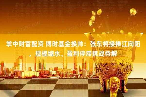 掌中财富配资 博时基金换帅：张东将接棒江向阳，规模缩水、盈利停滞挑战待解